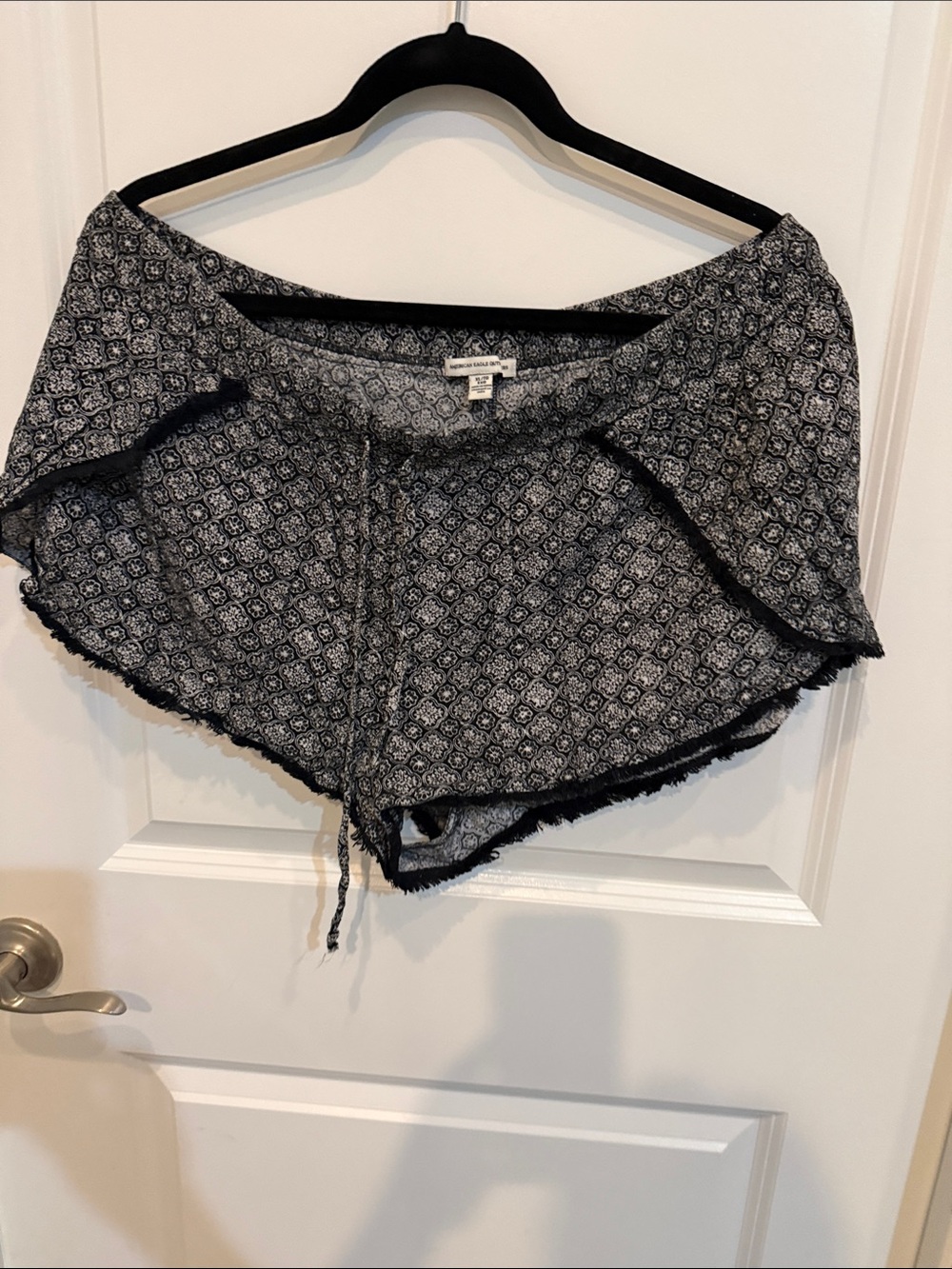American Eagle Outfitters Black and White Printed Flow Shorts